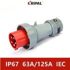 Do IEC industrial trifásico da tomada e do soquete de IP67 padrão 63A 125A 380V