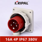 o círculo do IEC de 16A 380V IP67 fixa tomadas que industriais o painel montou vermelho