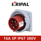 o círculo do IEC de 16A 380V IP67 fixa tomadas que industriais o painel montou vermelho