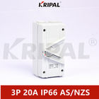 Padrão australiano impermeável do interruptor UKF IP66 do isolador de KRIPAL 3Pole 20A